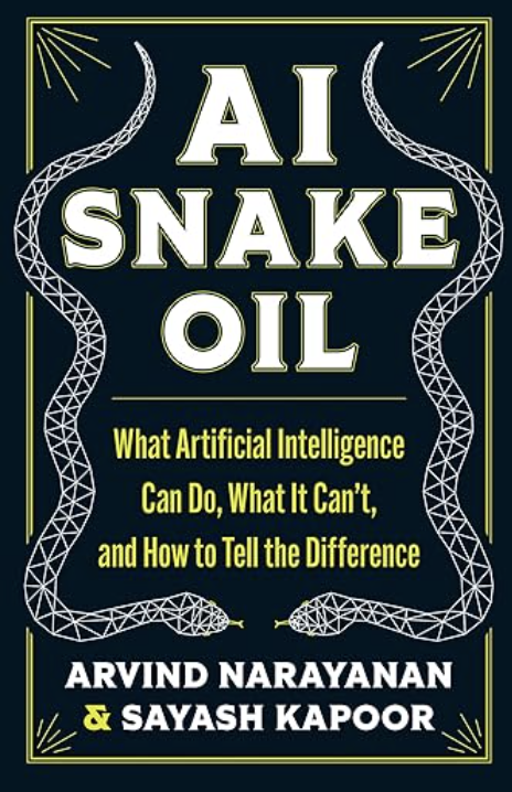  The cover of AI snake oil book