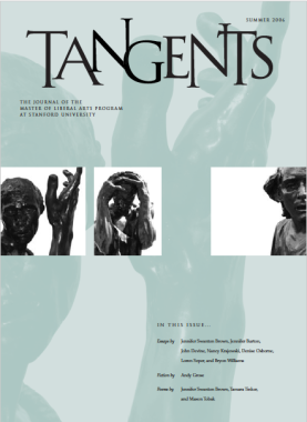 Tangents 2006 cover image with three photos of parts of statues of people
